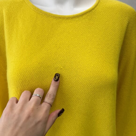 Shamask Yellow Knit Pullover Cashmere Sweater size 2/Large - Picture 2 of 7